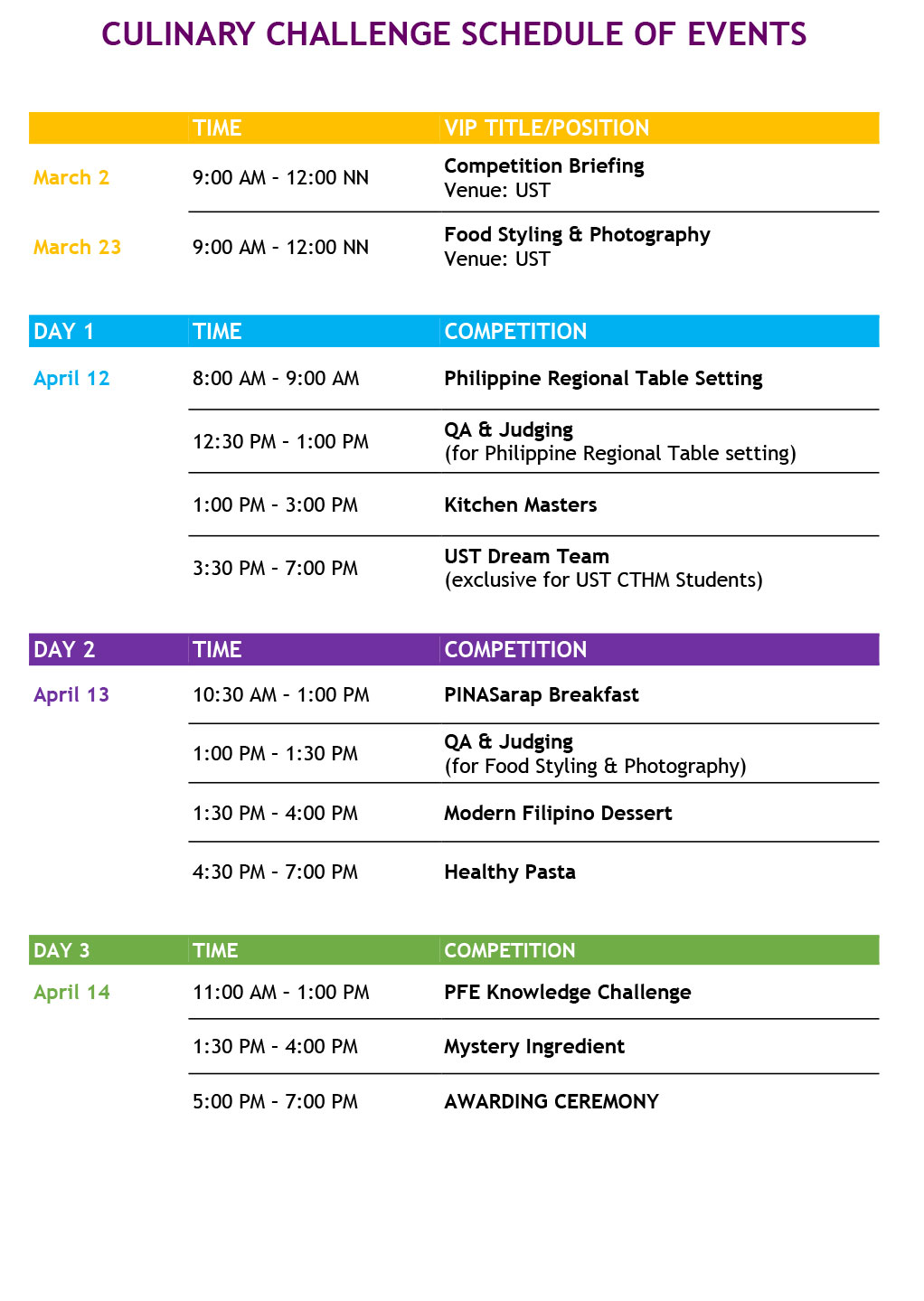 16th Philippine Food Expo 2024 SEMINAR DEMO SCHEDULE   PFE2024 Culinary Challenge Schedule Of Events 